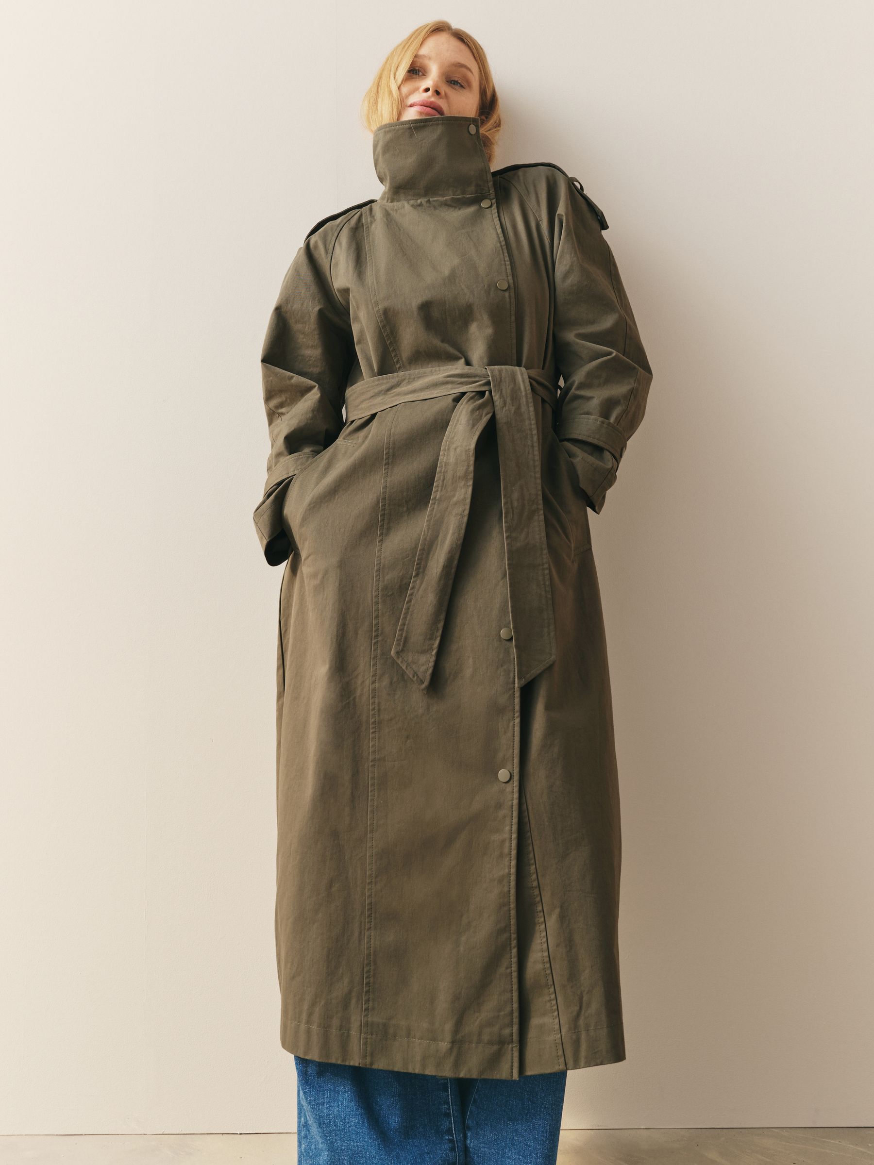 Buy Nothing Ordinary Olive Green Premium Trench Coat from the Next