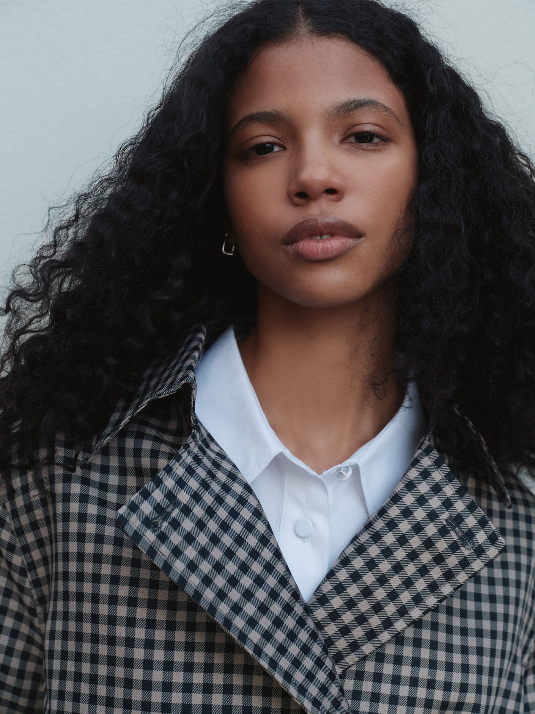 Buy Navy Blue Check Cropped Trench Coat from Next USA