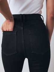 Negro - Alto Rise Flexi Fit Pull On Flared Jeans - Imagen 8 de 13