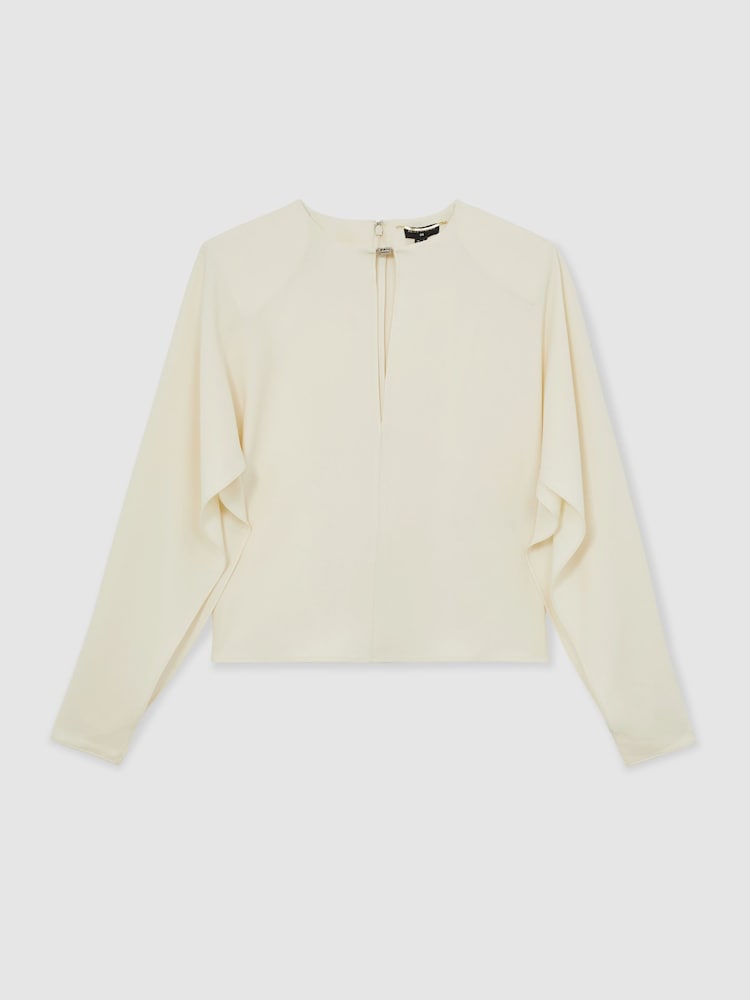 Reiss Cream Luella Atelier Crepe Turn-Lock Top - Image 2 of 7 Reiss Cream Luella Atelier Crepe Turn-Lock Top - Image 2 of 7