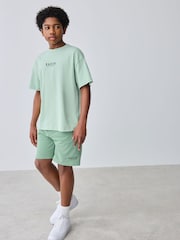 Baker by Ted Baker Orange Oversized T-Shirt And Shorts Set - Image 1 of 13