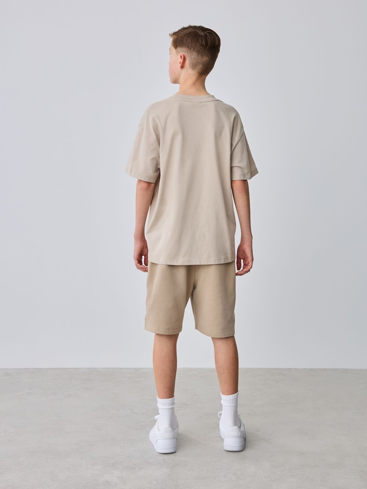 Baker by Ted Baker Orange Oversized T-Shirt And Shorts Set - Image 2 of 11