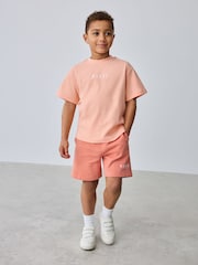 Baker by Ted Baker Orange Oversized T-Shirt And Shorts Set - Image 1 of 13