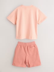 Baker by Ted Baker Orange Oversized T-Shirt And Shorts Set - Image 10 of 13