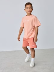 Baker by Ted Baker Orange Oversized T-Shirt And Shorts Set - Image 2 of 13
