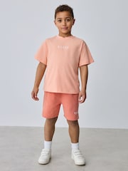Baker by Ted Baker Orange Oversized T-Shirt And Shorts Set - Image 3 of 13
