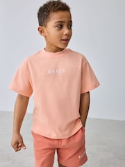 Baker by Ted Baker Orange Oversized T-Shirt And Shorts Set - Image 4 of 13