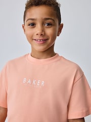Baker by Ted Baker Orange Oversized T-Shirt And Shorts Set - Image 6 of 13
