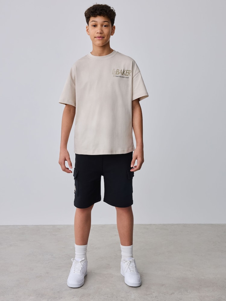 Baker by Ted Baker Oversized Graphic T-Shirt and Shorts Set - Image 1 of 7