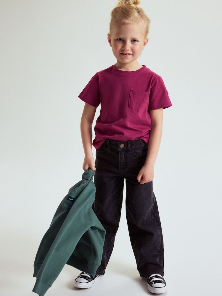 Polarn O. Pyret Black Cotton Wide Leg Jeans - Image 1 of 6 Polarn O. Pyret Black Cotton Wide Leg Jeans - Image 1 of 6