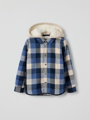 Polarn O. Pyret Blue Fleece-Lined Checked  Shirt - Image 2 of 5