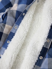 Polarn O. Pyret Blue Fleece-Lined Checked  Shirt - Image 4 of 5