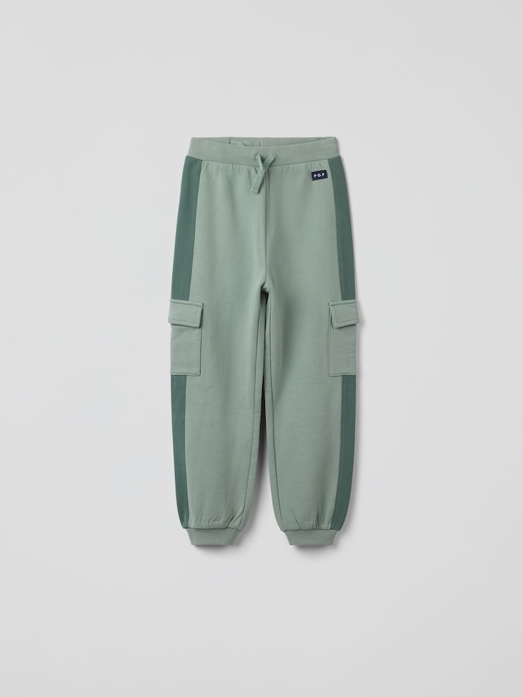Polarn O. Pyret Green Cotton Cargo Joggers - Image 1 of 4