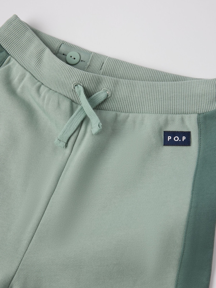Polarn O. Pyret Green Cotton Cargo Joggers - Image 2 of 4