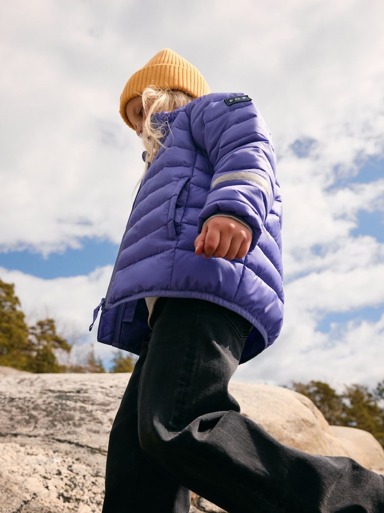 Polarn O. Pyret Purple Quilted Water Resistant Puffer Jacket - Image 2 of 7 Polarn O. Pyret Purple Quilted Water Resistant Puffer Jacket - Image 2 of 7