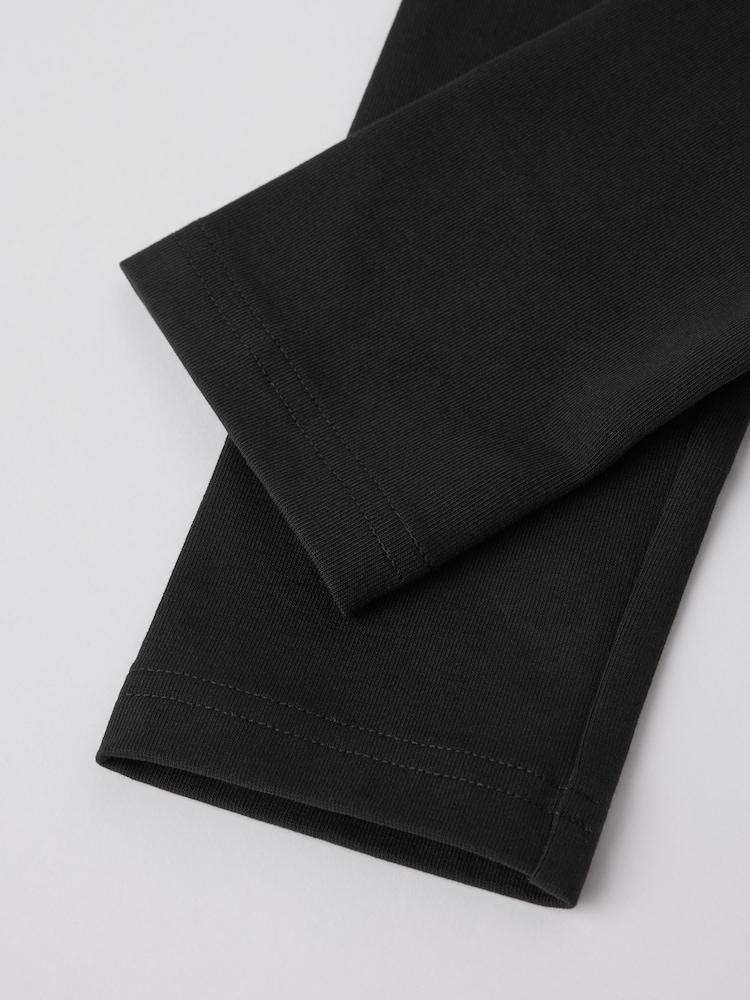 Polarn O. Pyret Black Cotton Plain Leggings - Image 3 of 3