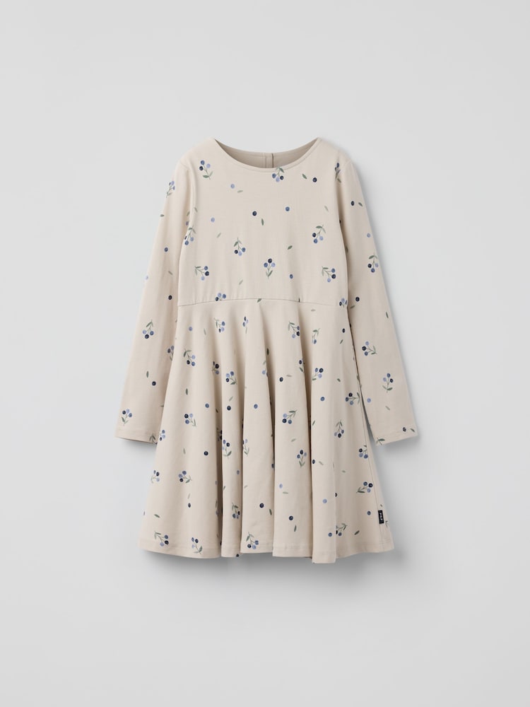 Polarn O. Pyret Cream Cotton Blueberry Print Dress - Image 1 of 4