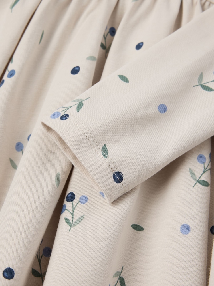 Polarn O. Pyret Cream Cotton Blueberry Print Dress - Image 2 of 4