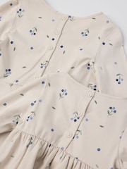 Polarn O. Pyret Cream Cotton Blueberry Print Dress - Image 3 of 4