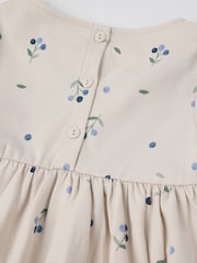 Polarn O. Pyret Cream Cotton Blueberry Print Dress - Image 4 of 4