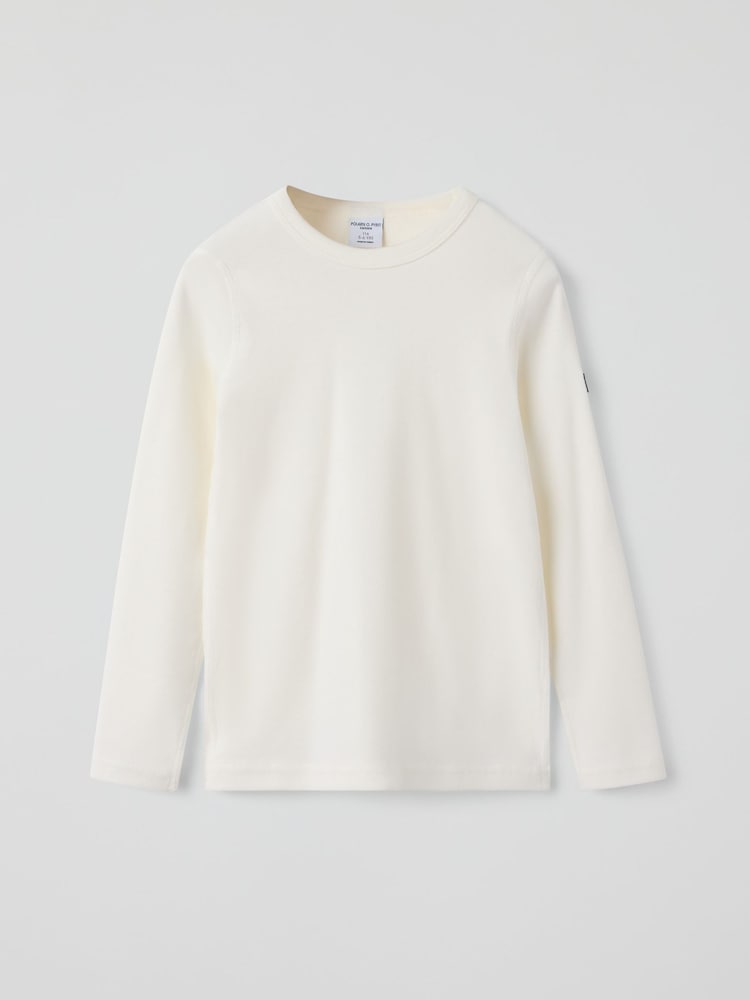 Polarn O. Pyret White Cotton Long Sleeve Top - Image 1 of 2 Polarn O. Pyret White Cotton Long Sleeve Top - Image 1 of 2