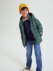 Polarn O. Pyret Green Quilted Water Resistant Puffer Coat - Image 2 of 9
