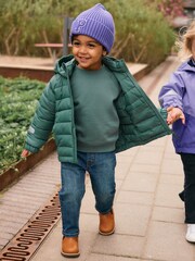 Polarn O. Pyret Green Quilted Water Resistant Puffer Coat - Image 3 of 9