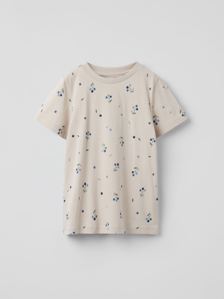 Polarn O. Pyret Cream Cotton Blueberry T-Shirt - Image 1 of 5 Polarn O. Pyret Cream Cotton Blueberry T-Shirt - Image 1 of 5
