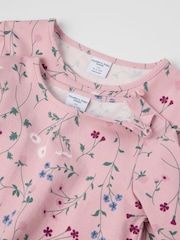 Polarn O. Pyret Pink Cotton Floral Print Top - Image 3 of 3