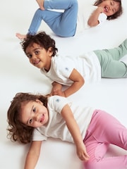 Polarn O. Pyret Green Cotton Plain Leggings - Image 2 of 5