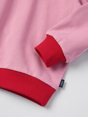 Polarn O. Pyret Pink Cotton Block Colour Sweatshirt - Image 2 of 7