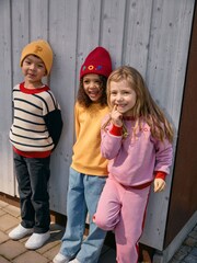 Polarn O. Pyret Pink Cotton Block Colour Sweatshirt - Image 7 of 7