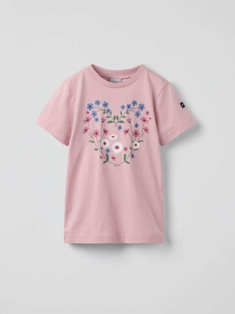 Polarn O. Pyret Pink Cotton Print T-Shirt - Image 1 of 4