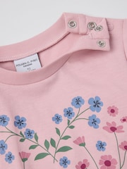 Polarn O. Pyret Pink Cotton Print T-Shirt - Image 2 of 4