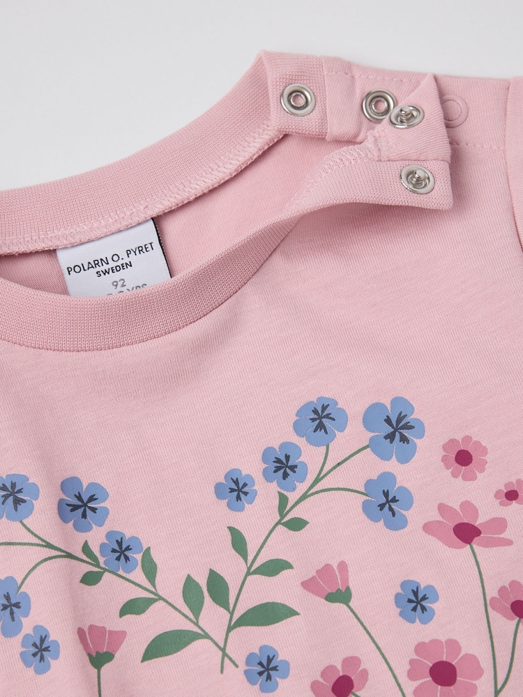 Polarn O. Pyret Pink Cotton Print T-Shirt - Image 2 of 4