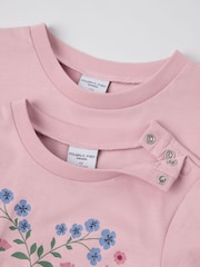 Polarn O. Pyret Pink Cotton Print T-Shirt - Image 4 of 4