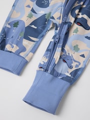 Polarn O. Pyret Blue Cotton Print Sleepsuit - Image 2 of 4