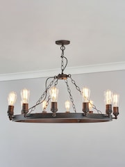 BHS Bronze Highland Medium 12 Light Ring Ceiling Pendant - Image 1 of 7