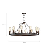 BHS Bronze Highland Medium 12 Light Ring Ceiling Pendant - Image 4 of 7