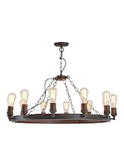 BHS Bronze Highland Medium 12 Light Ring Ceiling Pendant - Image 5 of 7