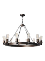 BHS Bronze Highland Medium 12 Light Ring Ceiling Pendant - Image 6 of 7