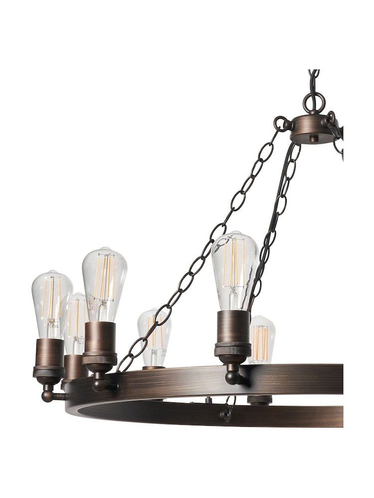 BHS Bronze Highland Medium 12 Light Ring Ceiling Pendant - Image 7 of 7