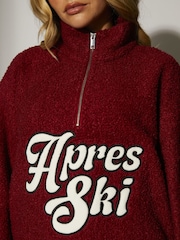 South Beach Red Nordic Trail Half Zip Borg Jacket - Image 5 of 6