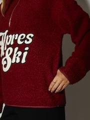 South Beach Red Nordic Trail Half Zip Borg Jacket - Image 6 of 6