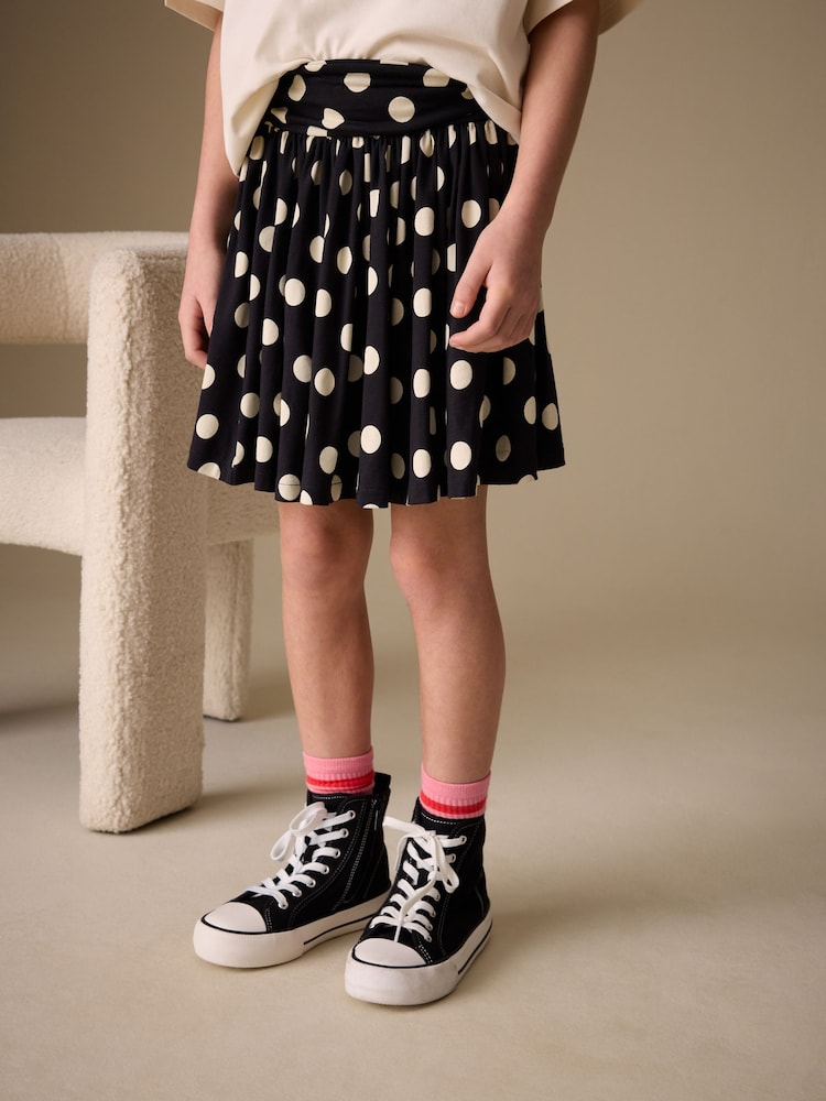 Black/White Spot Foldover Skirt (3-16yrs) - Image 2 of 4