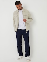 Threadbare Natural Lightweight Linen Blend Utility Jacket - Image 3 of 4
