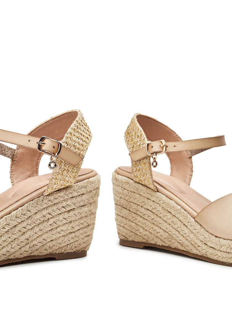 Moda in Pelle Nolaa Peep Toe Comfort Espadrille Wedges - Image 4 of 4