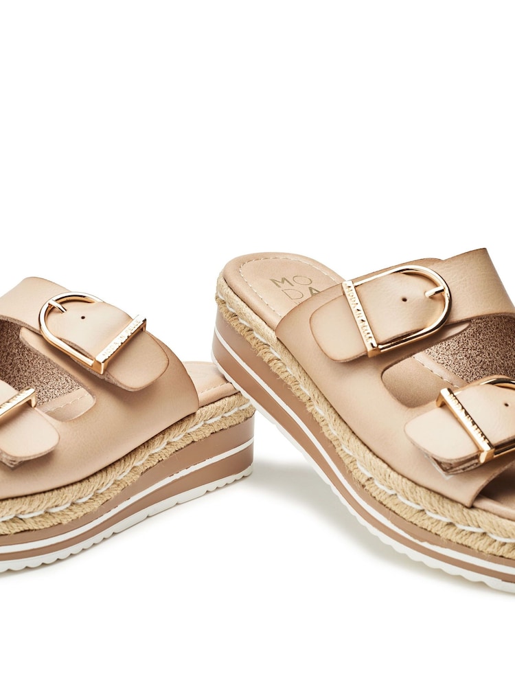 Moda in Pelle Nestta Double Buckle Sandals - Image 4 of 4