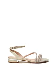 Moda in Pelle Gold Lyddia Flat Strappy Sandals - Image 1 of 4