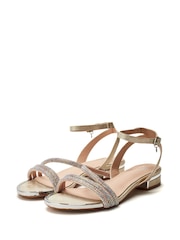 Moda in Pelle Gold Lyddia Flat Strappy Sandals - Image 2 of 4